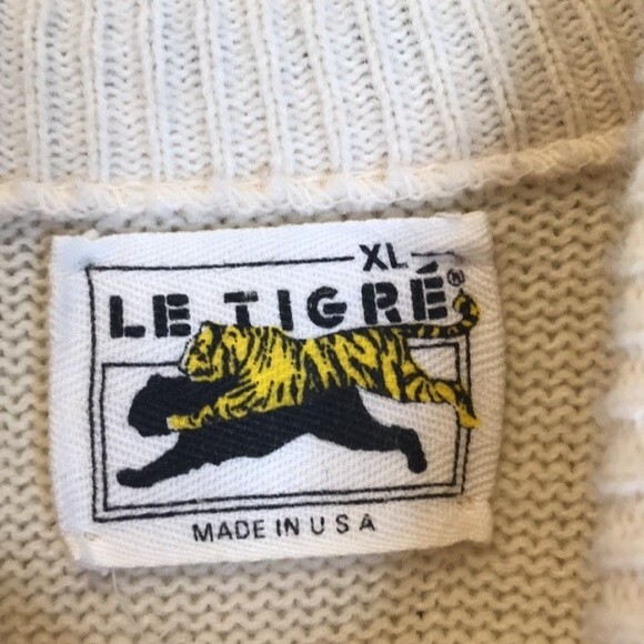 Le Tigre oversized grandpa style western aztec knit sweater size XL 90s - Picture 7 of 11